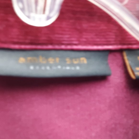 Amber Sun Jacket Corduroy Burgundy Red Womens Large Snap Front - Picture 5 of 16